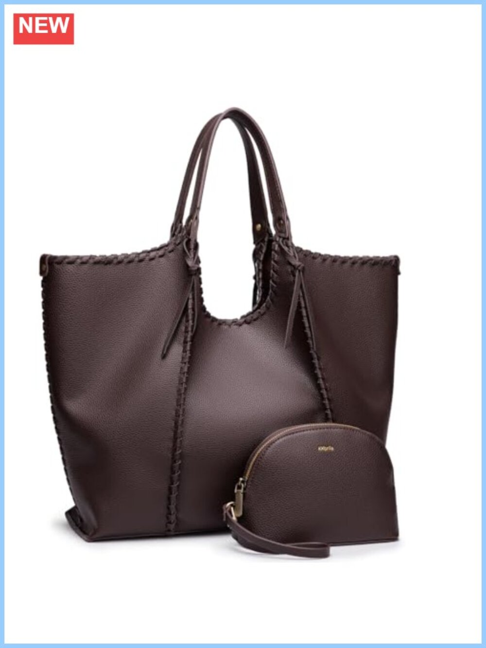 Oversize Vegan Leather Tote Bag for Women Convertible Shoulder Work Handbag
